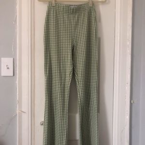 LIKE NEW Urban Outfitters green gingham flare pants